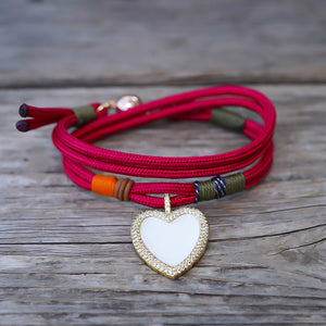 PULSERA DE CORAZÓN BLANCO