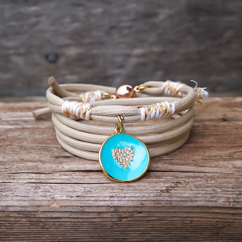 SKY BLUE HEART BRACELET