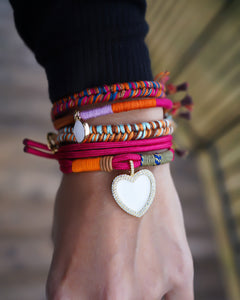 PULSERA DE CORAZÓN BLANCO
