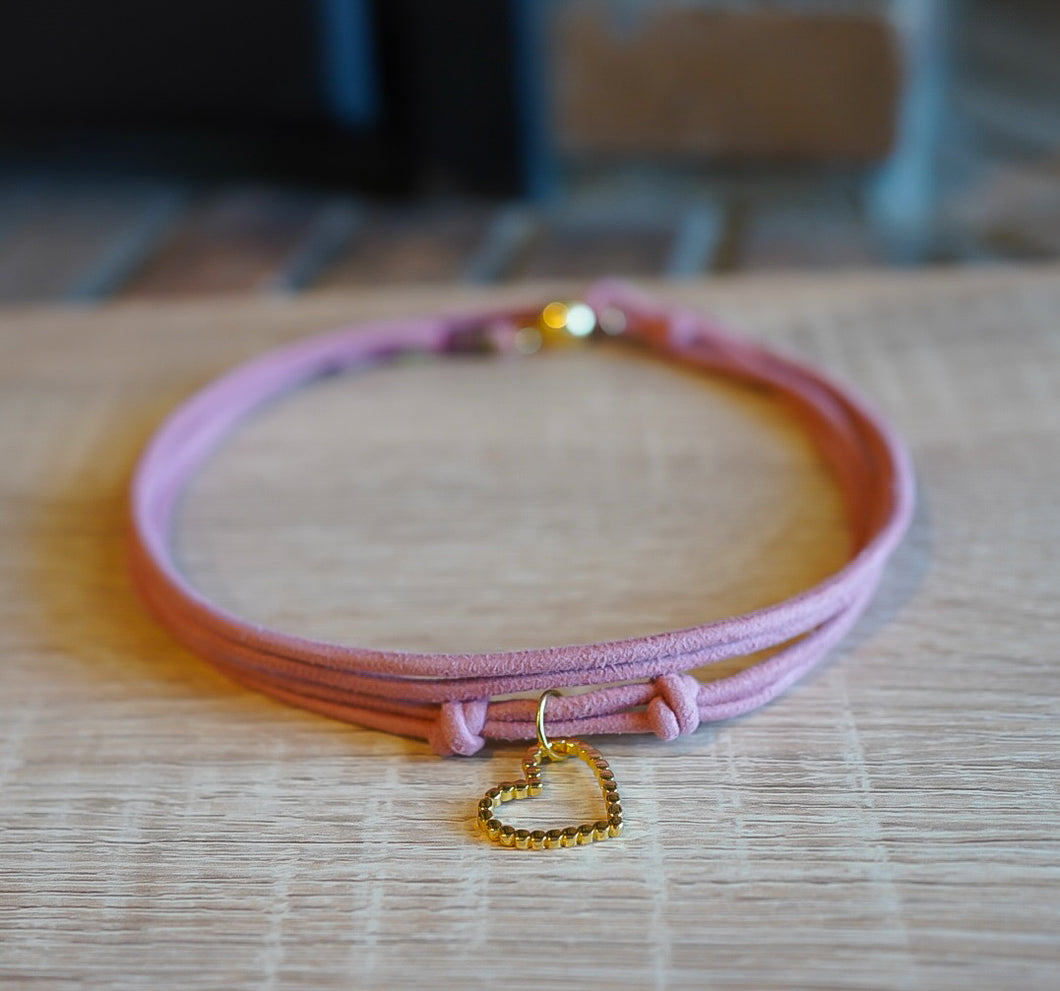 CHOKER CORAZON ROSA