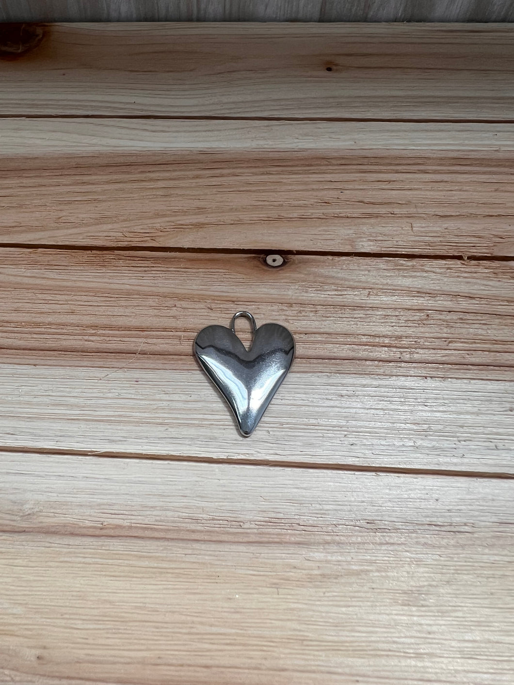 LARGE SILVER HEART CHARM