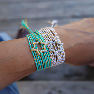 BRIGHT SILVER CONNECTING STAR BRACELET