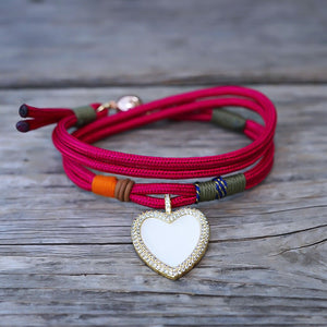 PULSERA DE CORAZÓN BLANCO