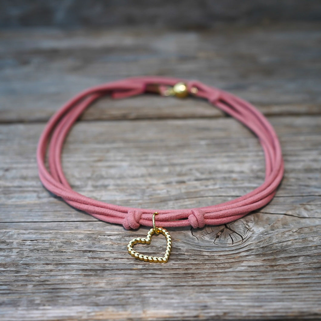 PINK HEART CHOKER