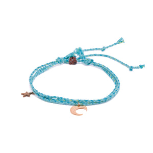 BRAIDED LITTLE CHARMS BLUE ANKLET